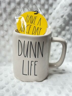 Rae Dunn Dunn Life White Ceramic Mug with Yellow 'Have a Nice Day' Citrus Air